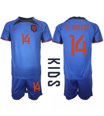 Lacne Dětský Futbalové dres Holandsko Davy Klaassen #14 MS 2022 Krátky Rukáv - Preč (+ trenírky)